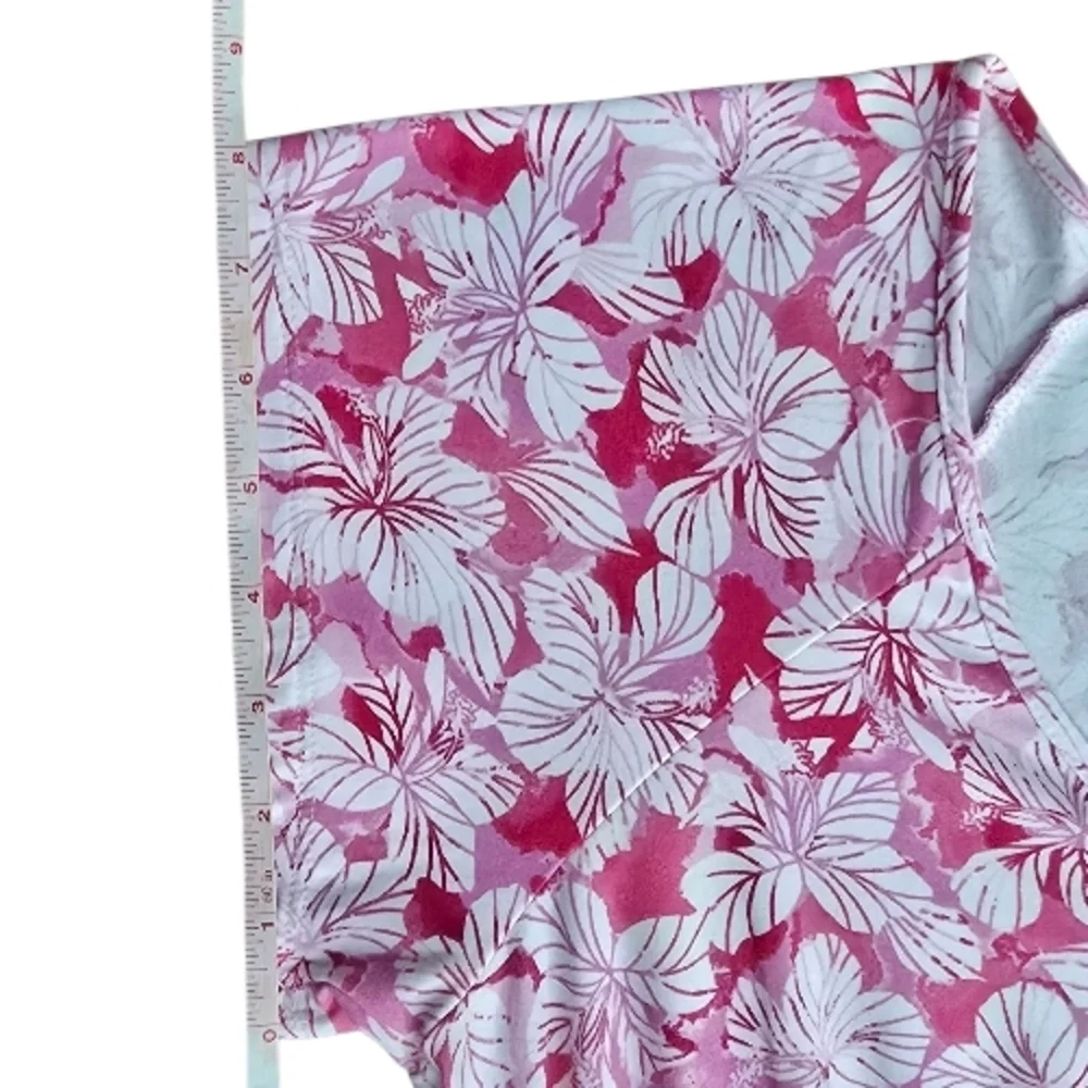 NOBO No Boundaries Pink Floral Tiered Mini Dress L (11-13) V-Neck Casual - Picture 11 of 15